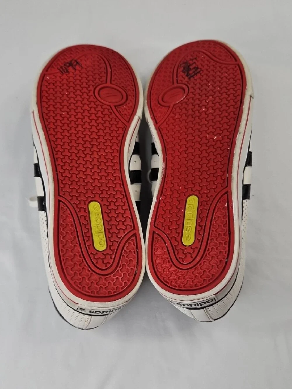 Adidas Men's Neo Label White Sneakers with Black Trim Size 13